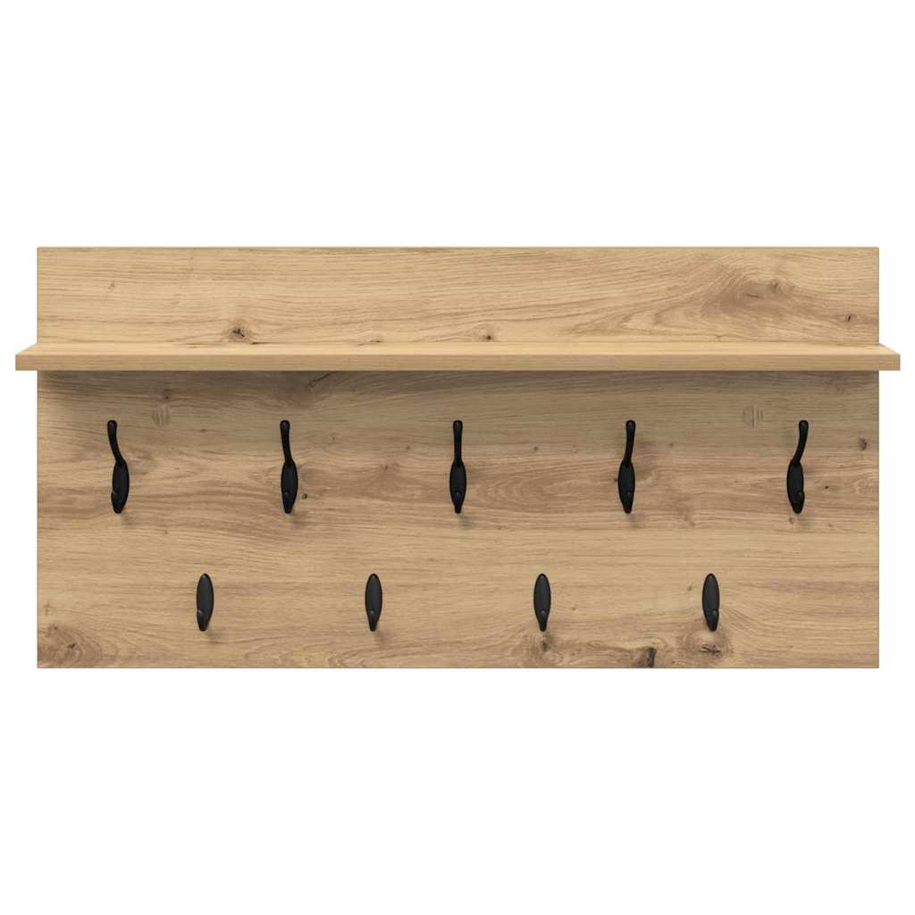 Wall-Mounted Coat Rack with Shelf Artisan Oak 80 x 40 x 12 cm