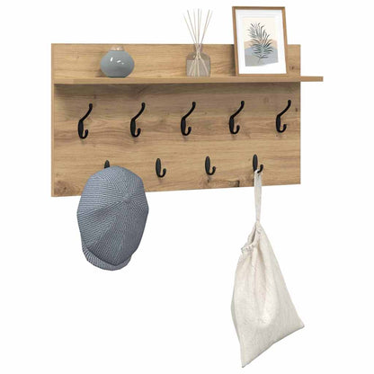 Wall-Mounted Coat Rack with Shelf Artisan Oak 80 x 40 x 12 cm