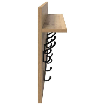 Wall-Mounted Coat Rack with Shelf Artisan Oak 80 x 40 x 12 cm