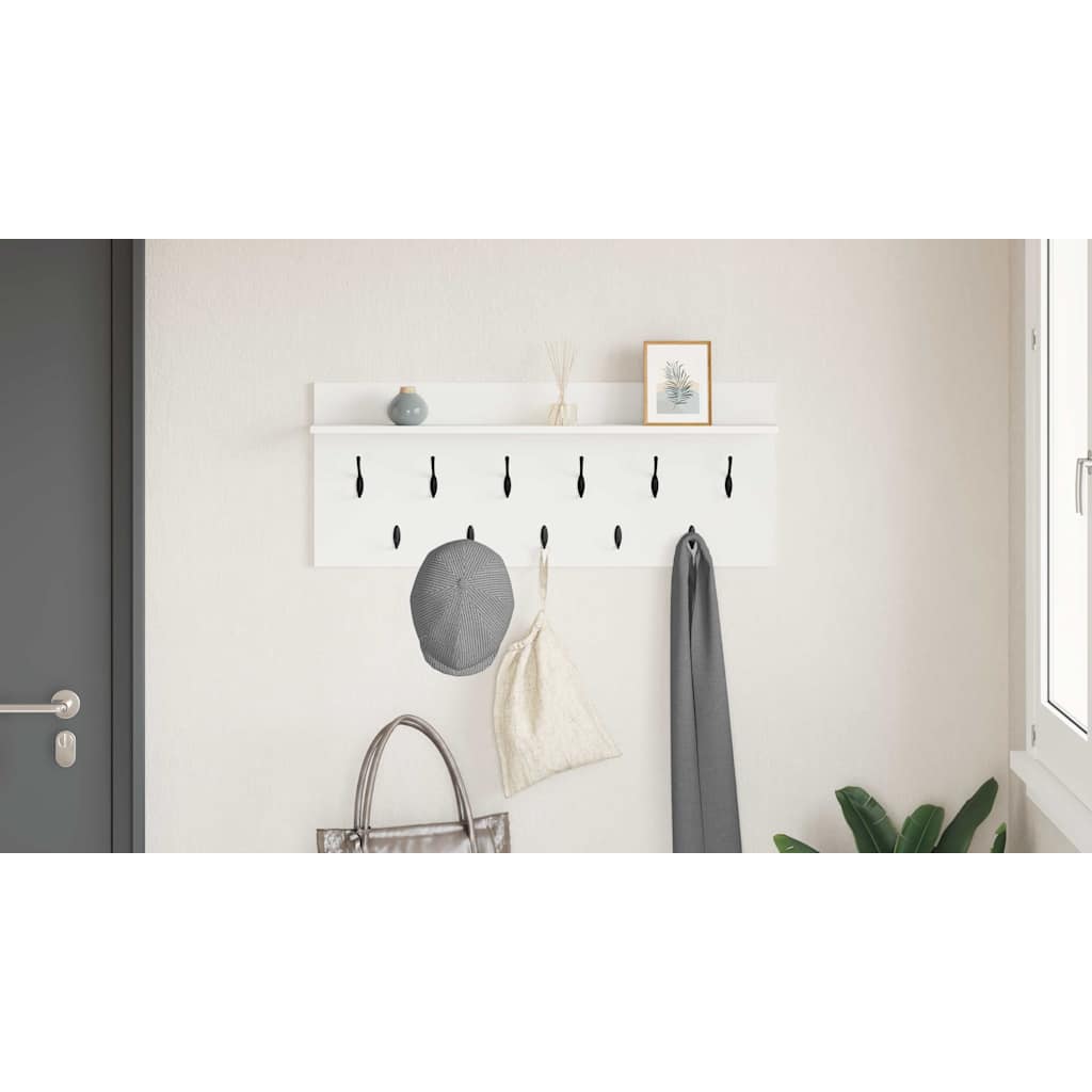Wall-Mounted Coat Rack White 100 x 40 x 12 cm Engineered wood
