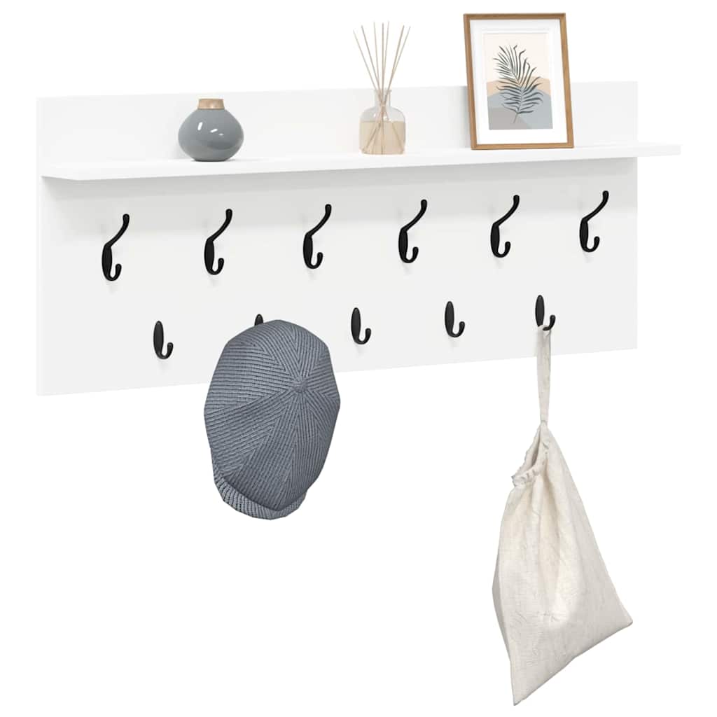 Wall-Mounted Coat Rack Wall-Mounted White 100 x 40 x 12 cm