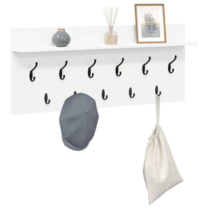 Wall-Mounted Coat Rack Wall-Mounted White 100 x 40 x 12 cm