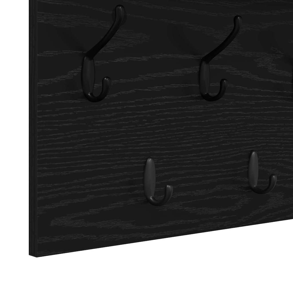 Wall-Mounted Coat Rack Wall-Mounted Black Oak 100 x 40 x 12 cm