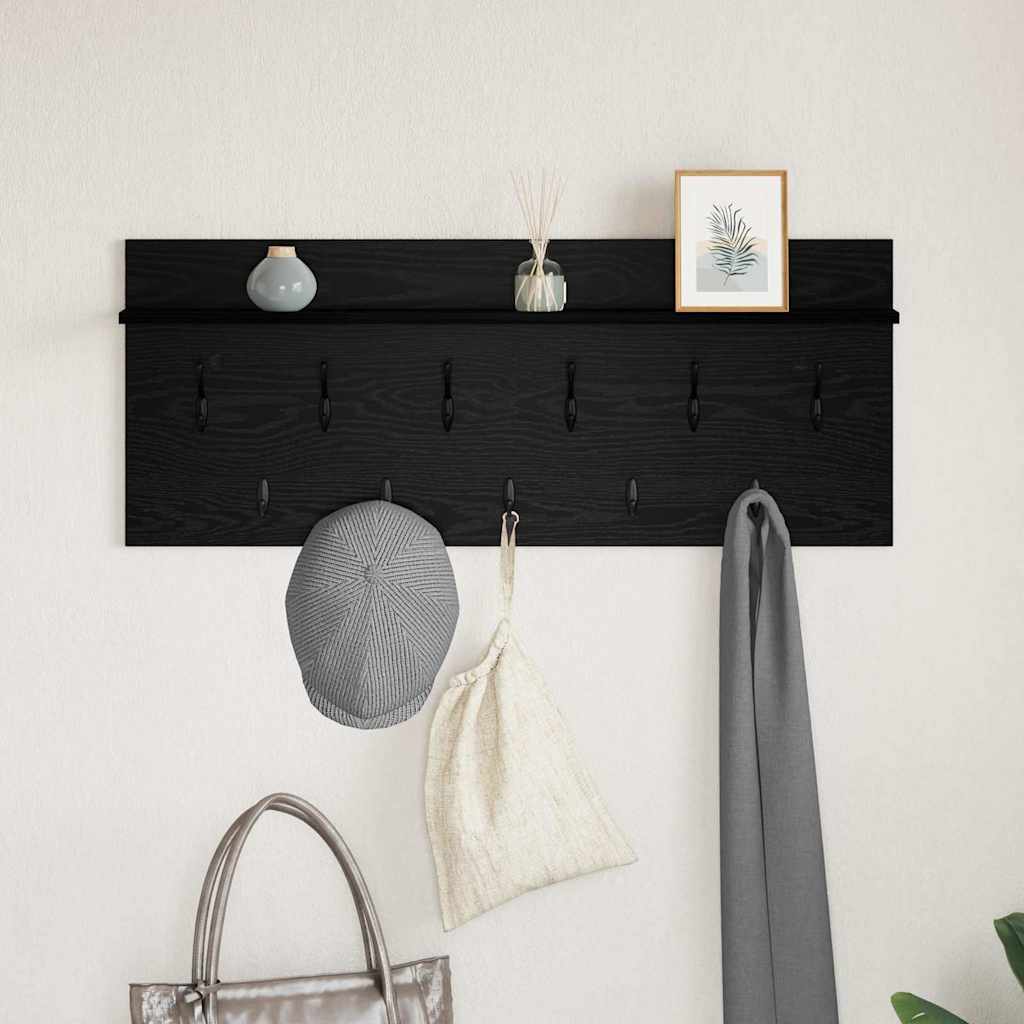 Wall-Mounted Coat Rack Wall-Mounted Black Oak 100 x 40 x 12 cm