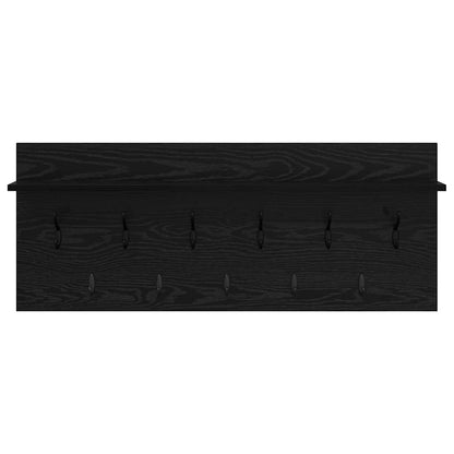 Wall-Mounted Coat Rack with Shelf Black Oak 100 x 40 x 12 cm