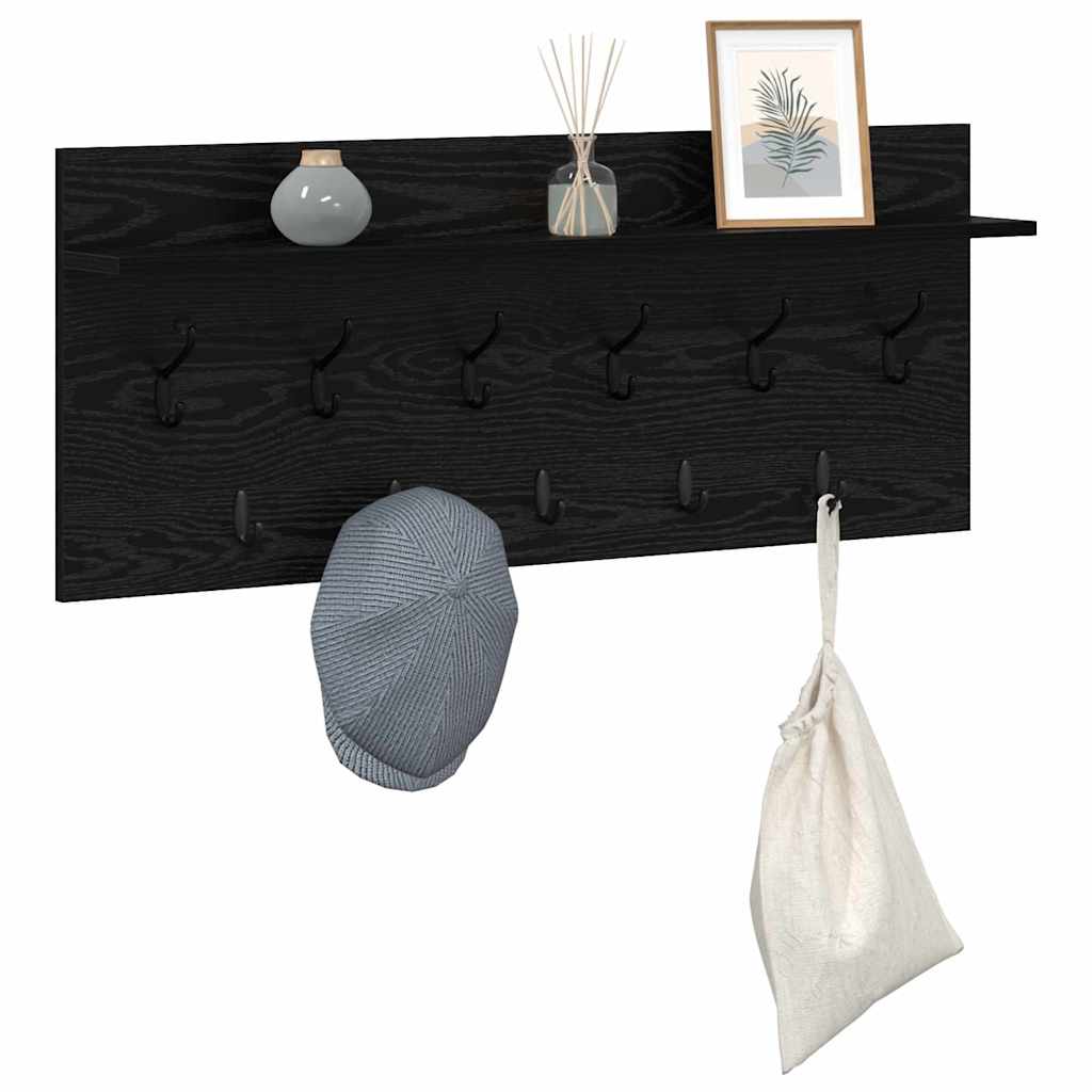 Wall-Mounted Coat Rack Wall-Mounted Black Oak 100 x 40 x 12 cm