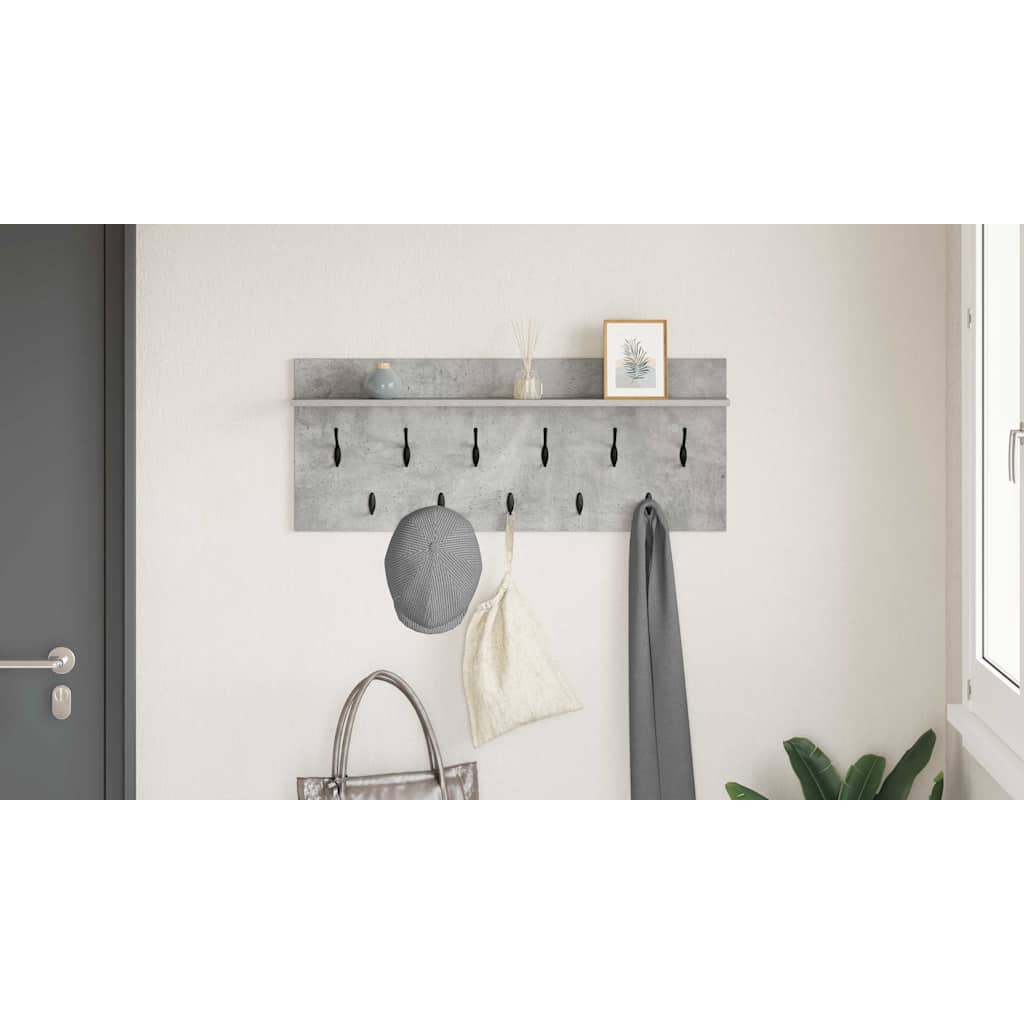 Wall-Mounted Coat Rack Concrete Grey 100 x 40 x 12 cm