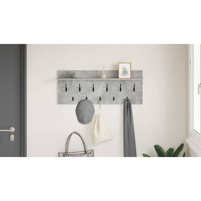 Wall-Mounted Coat Rack Concrete Grey 100 x 40 x 12 cm