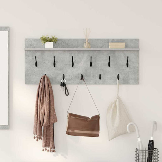 Wall-Mounted Coat Rack Wall-Mounted Concrete Grey