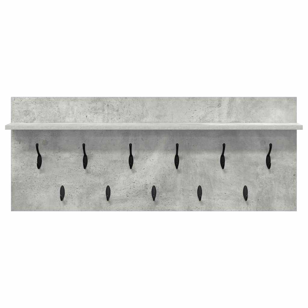 Wall-Mounted Coat Rack Wall-Mounted Concrete Grey