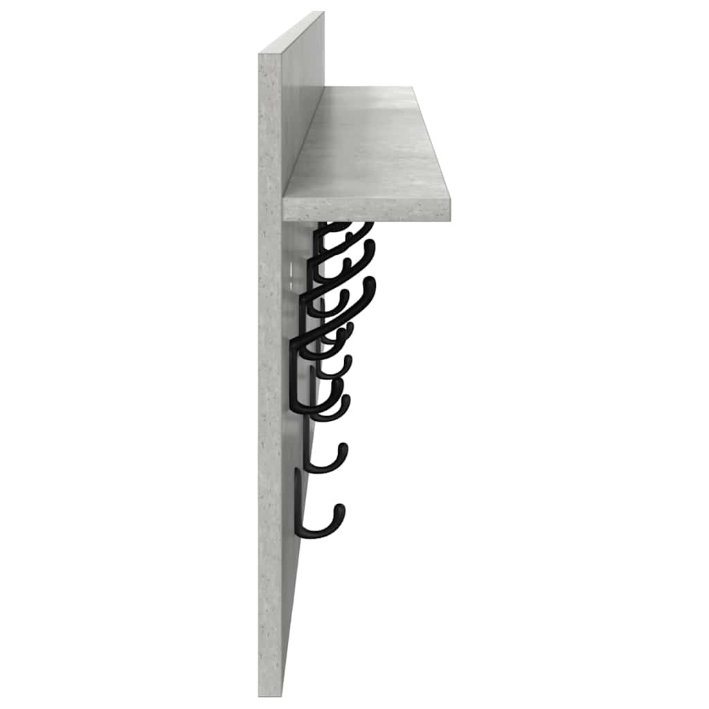 Wall-Mounted Coat Rack Wall-Mounted Concrete Grey