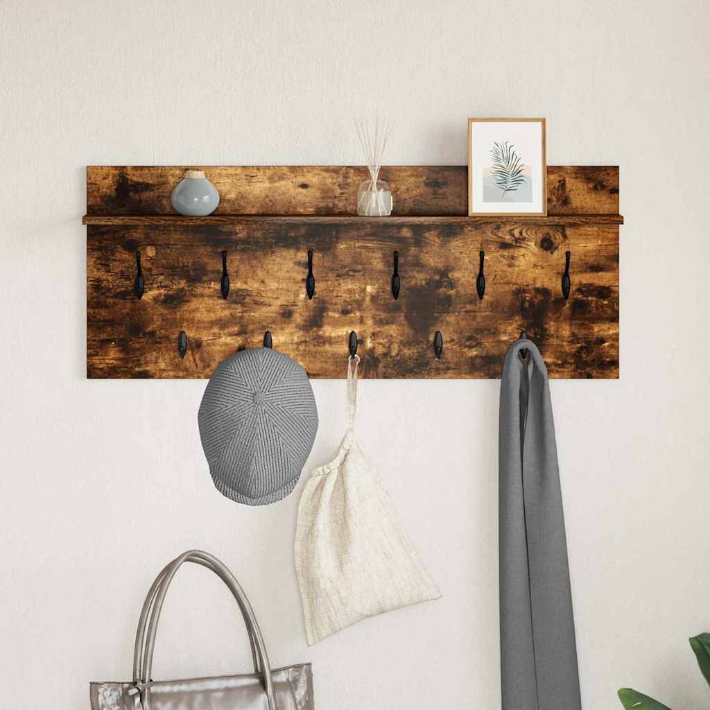 Wall-Mounted Coat Rack Wall-Mounted Smoked Oak 100 x 40 x 12 cm