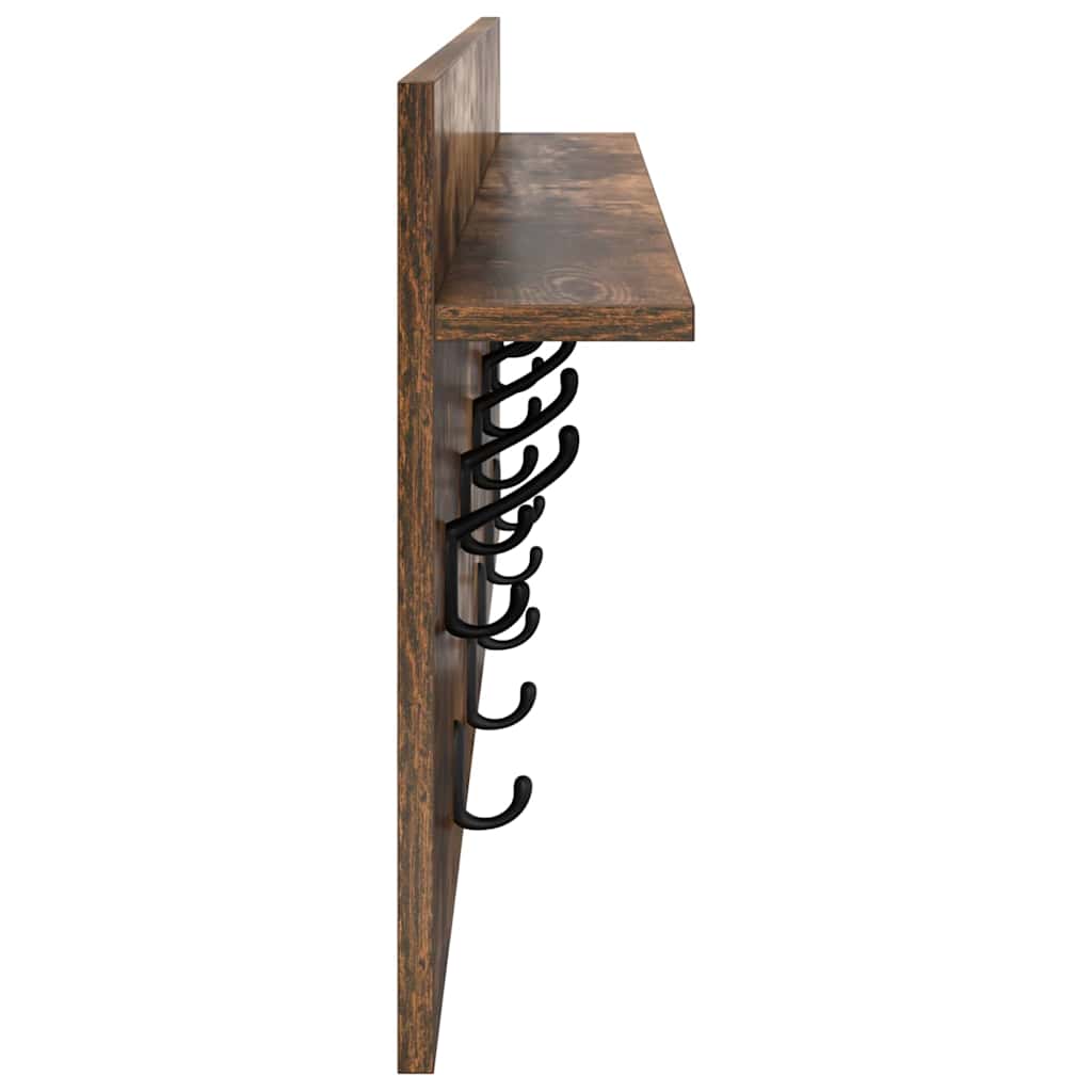 Wall-Mounted Coat Rack Wall-Mounted Smoked Oak 100 x 40 x 12 cm