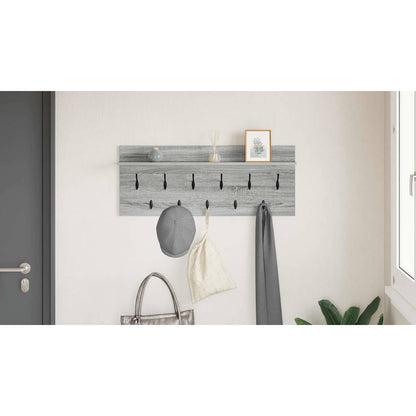 Wall-Mounted Coat Rack with Shelf Grey Sonoma 100 x 40 x 12 cm