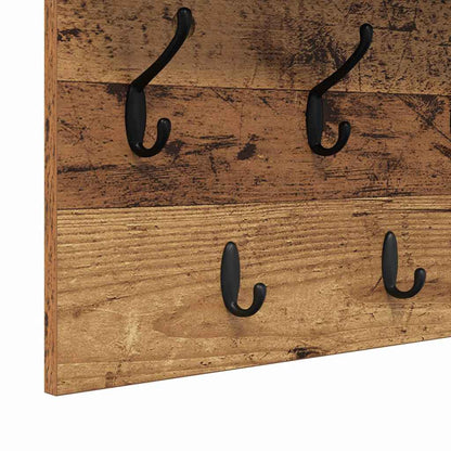 Wall-Mounted Coat Rack with Shelf Old Wood 100 x 40 x 12 cm