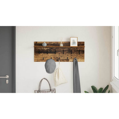 Wall-Mounted Coat Rack with Shelf Old Wood 100 x 40 x 12 cm