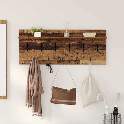 Wall-Mounted Coat Rack with Shelf Old Wood 100 x 40 x 12 cm