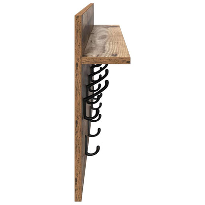 Wall-Mounted Coat Rack with Shelf Old Wood 100 x 40 x 12 cm