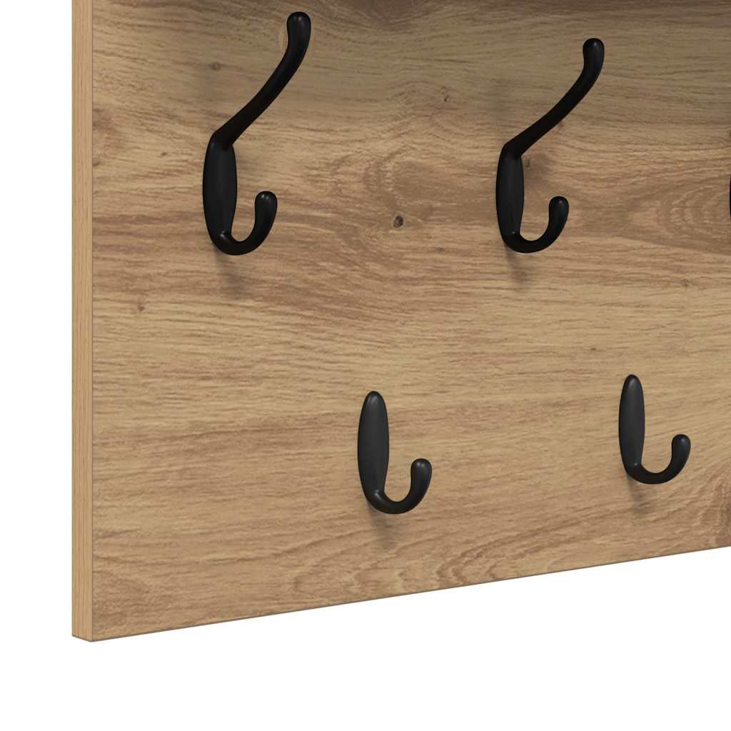 Wall-Mounted Coat Rack with Shelf Artisan Oak 100 x 40 x 12 cm