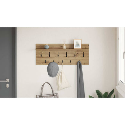 Wall-Mounted Coat Rack with Shelf Artisan Oak 100 x 40 x 12 cm