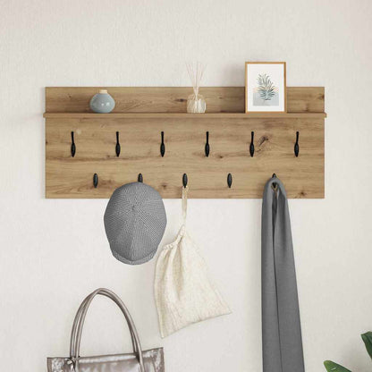 Wall-Mounted Coat Rack with Shelf Artisan Oak 100 x 40 x 12 cm