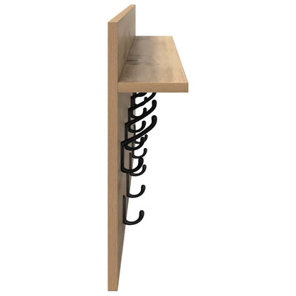 Wall-Mounted Coat Rack with Shelf Artisan Oak 100 x 40 x 12 cm