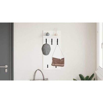 Wall-Mounted Coat Rack White 40 x 10 x 90 cm Engineered wood