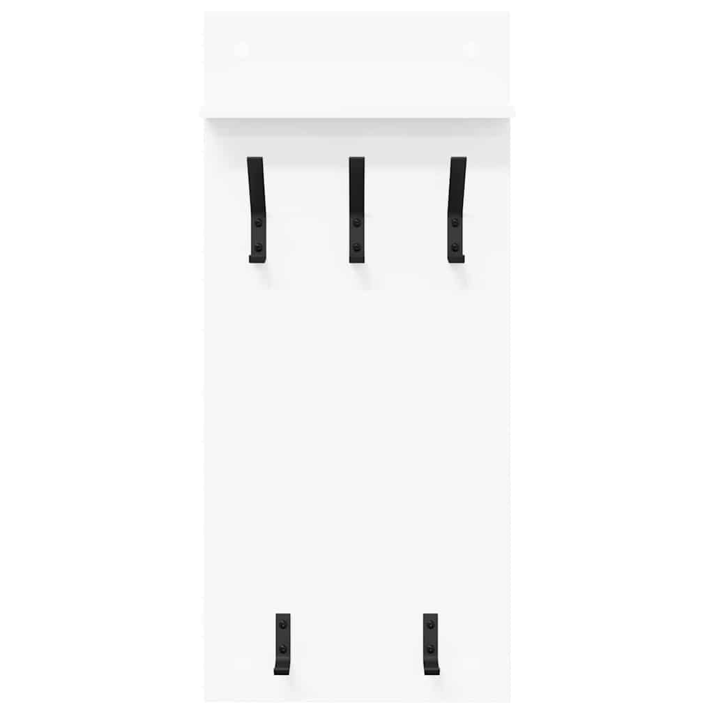 Wall-Mounted Coat Rack Wall-Mounted White 40 x 10 x 90 cm