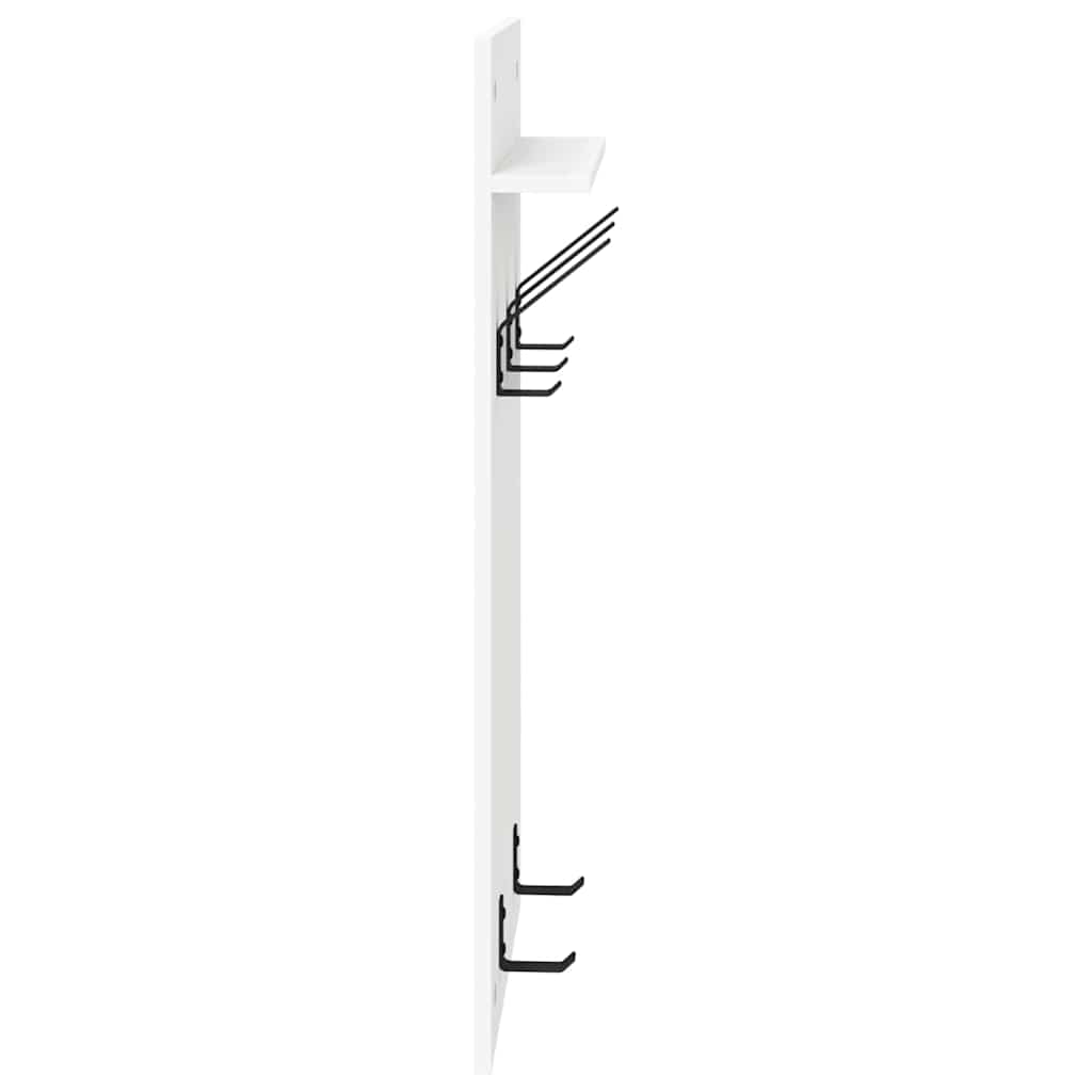 Wall-Mounted Coat Rack Wall-Mounted White 40 x 10 x 90 cm