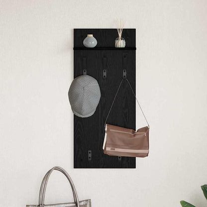 Wall-Mounted Coat Rack Wall-Mounted Black Oak 40 x 10 x 90 cm