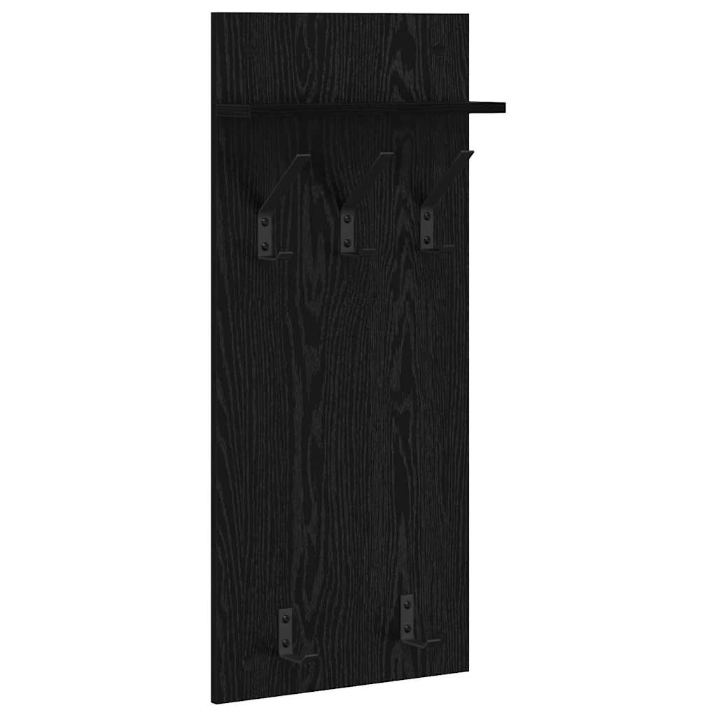 Wall-Mounted Coat Rack Wall-Mounted Black Oak 40 x 10 x 90 cm