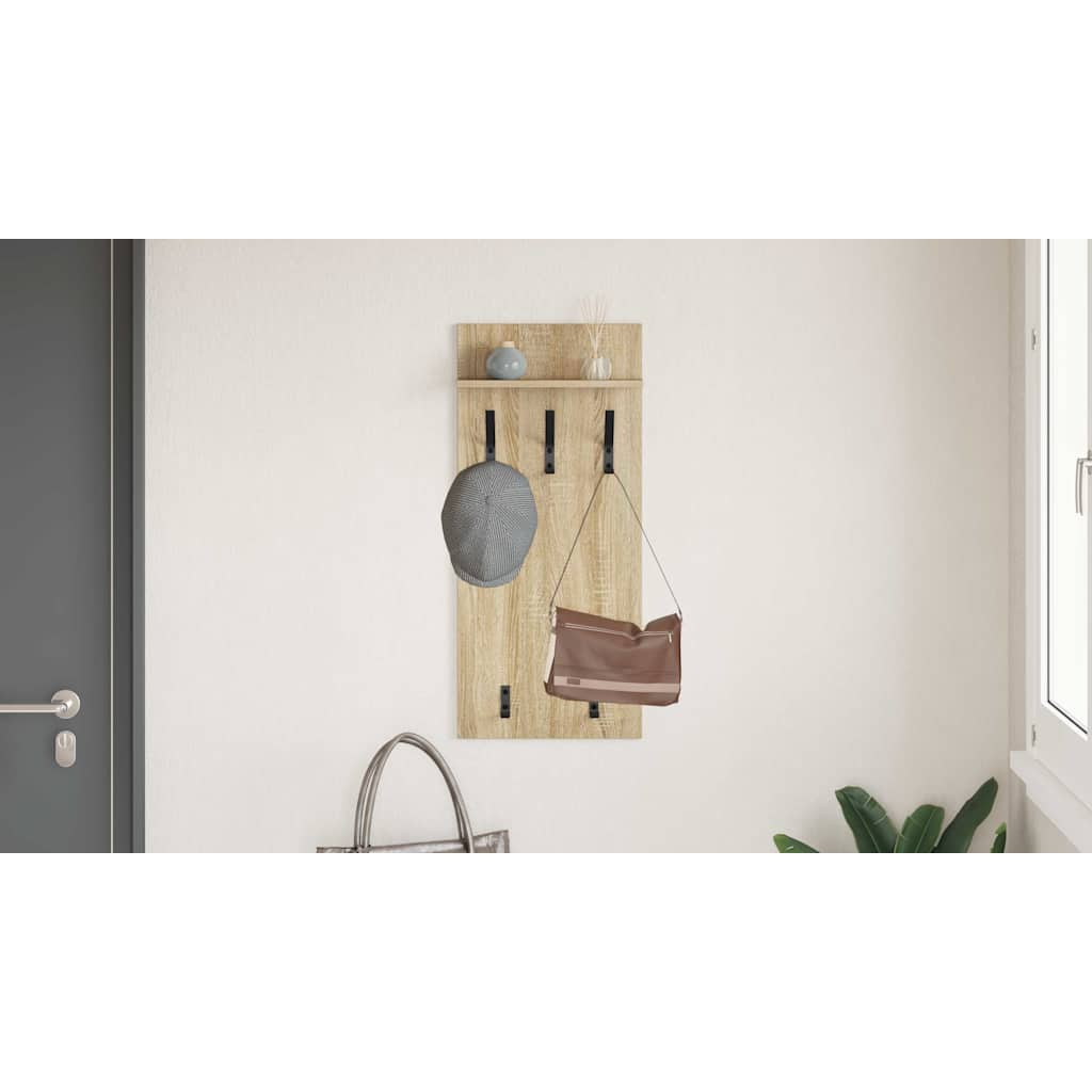 Wall-Mounted Coat Rack with Shelf Sonoma Oak 40 x 10 x 90 cm