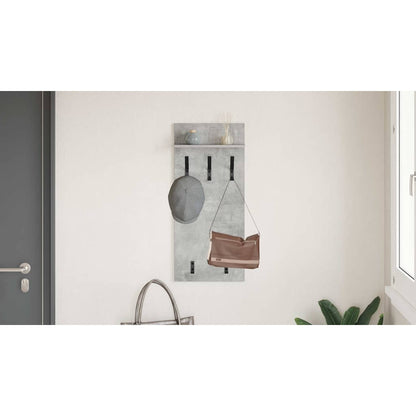 Wall-Mounted Coat Rack with Shelf Concrete Grey 40 x 10 x 90 cm