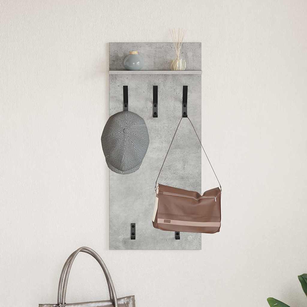 Wall-Mounted Coat Rack Wall-Mounted Concrete Grey