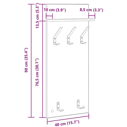 Wall-Mounted Coat Rack Wall-Mounted Concrete Grey