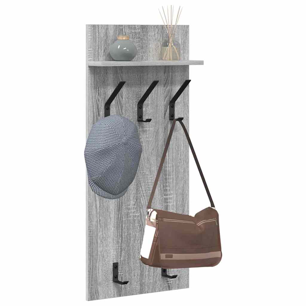 Wall-Mounted Coat Rack Wall-Mounted Grey Sonoma 40 x 10 x 90 cm