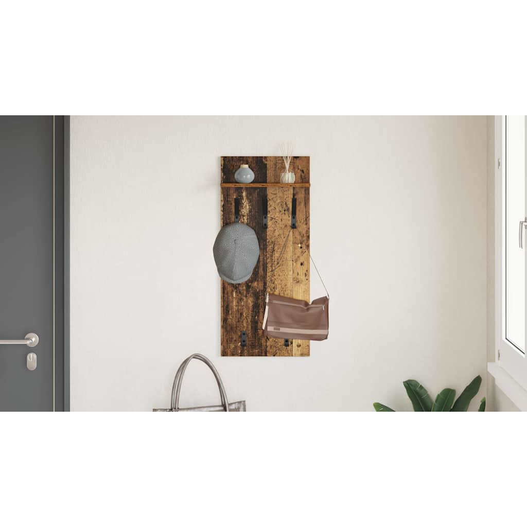 Wall-Mounted Coat Rack Old Wood 40 x 10 x 90 cm Engineered wood