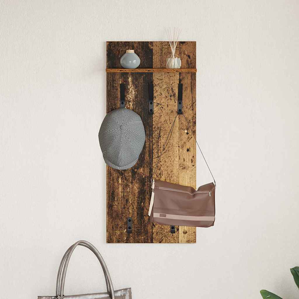Wall-Mounted Coat Rack Old Wood 40 x 10 x 90 cm Engineered wood