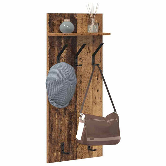 Wall-Mounted Coat Rack Old Wood 40 x 10 x 90 cm Engineered wood