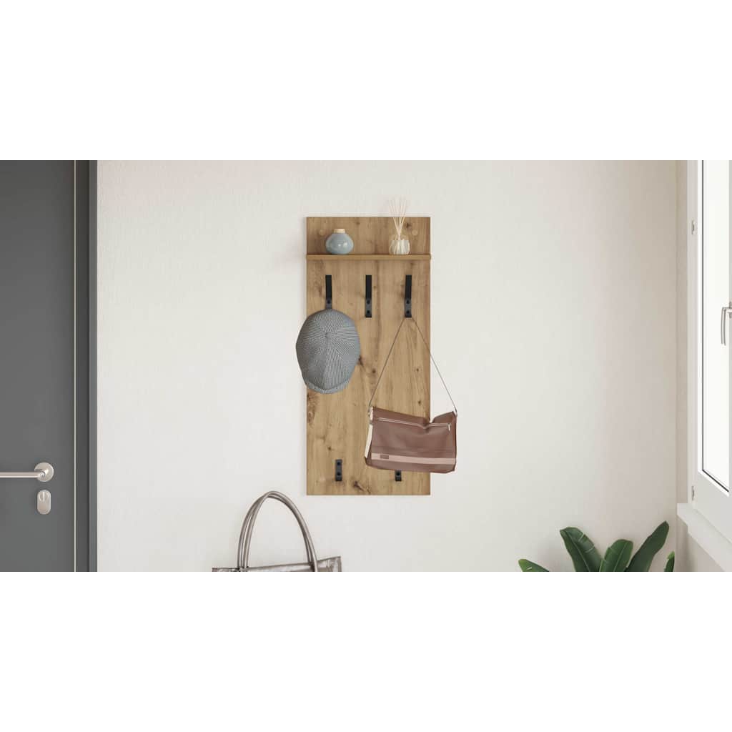 Wall-Mounted Coat Rack with Shelf Artisan Oak 40 x 10 x 90 cm