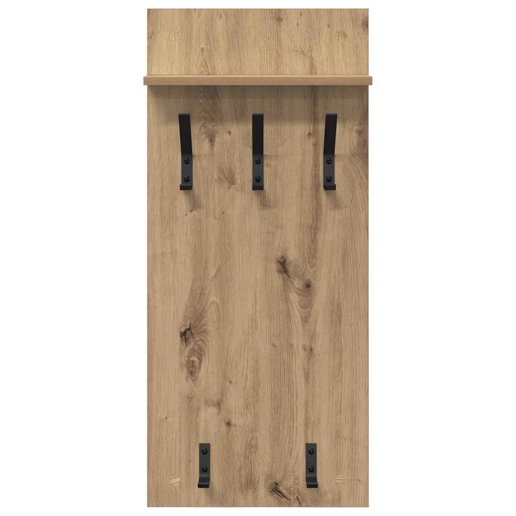 Wall-Mounted Coat Rack with Shelf Artisan Oak 40 x 10 x 90 cm