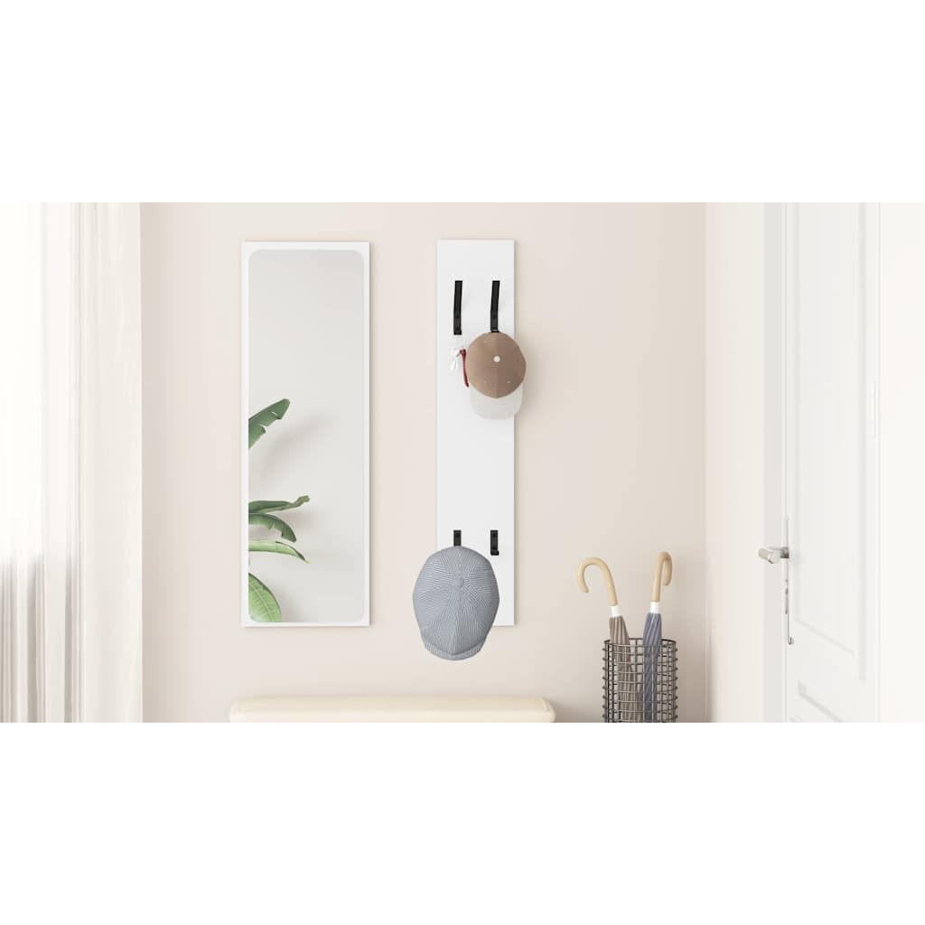 Wall-Mounted Coat Rack White 20 x 1.5 x 100 cm Engineered wood