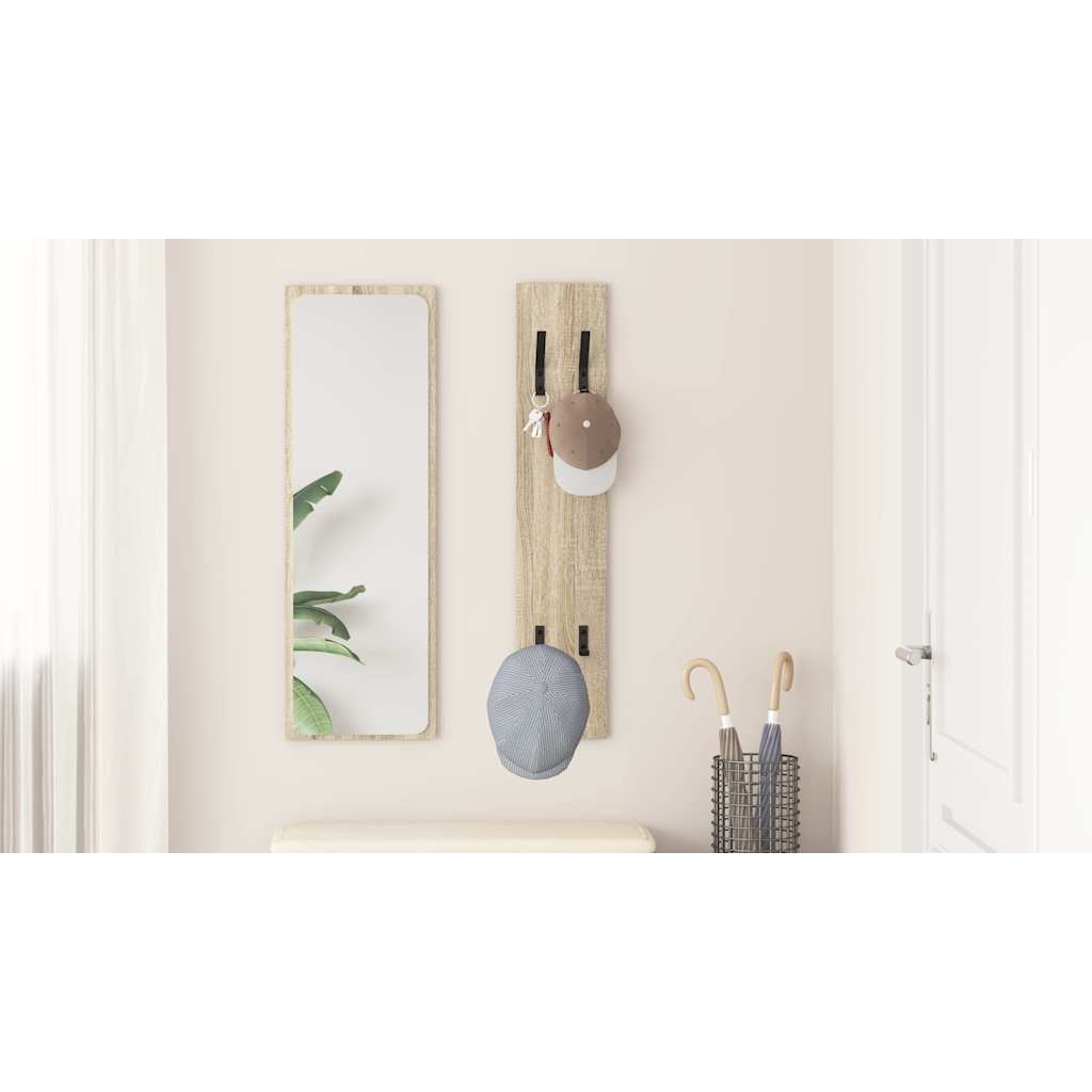 Wall-Mounted Coat Rack Sonoma oak 20 x 1.5 x 100 cm