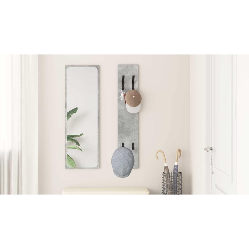 Wall-Mounted Coat Rack Concrete Grey 20 x 1.5 x 100 cm