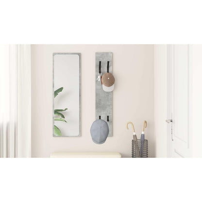 Wall-Mounted Coat Rack Concrete Grey 20 x 1.5 x 100 cm