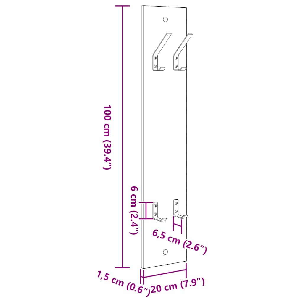 Wall-Mounted Coat Rack Wall-Mounted Concrete Grey