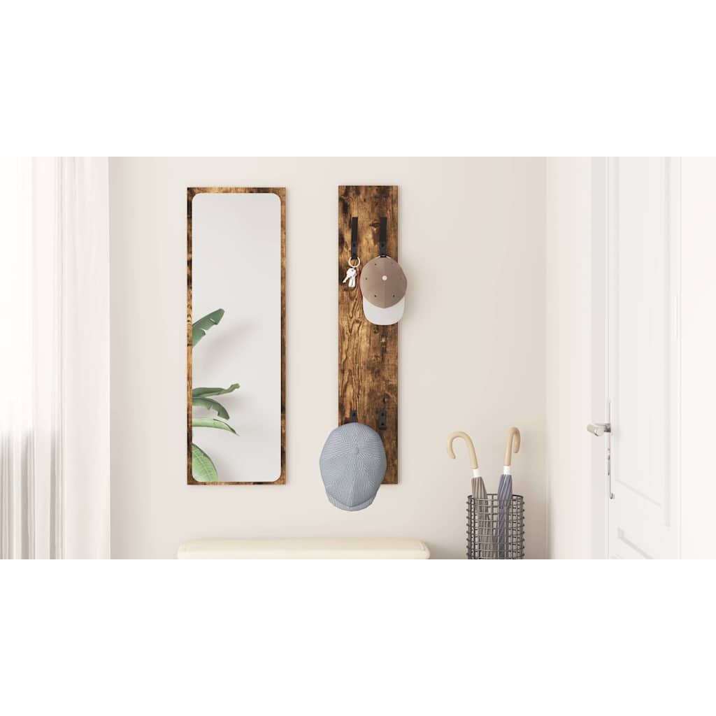 Wall-Mounted Coat Rack Smoked Oak 20 x 1.5 x 100 cm