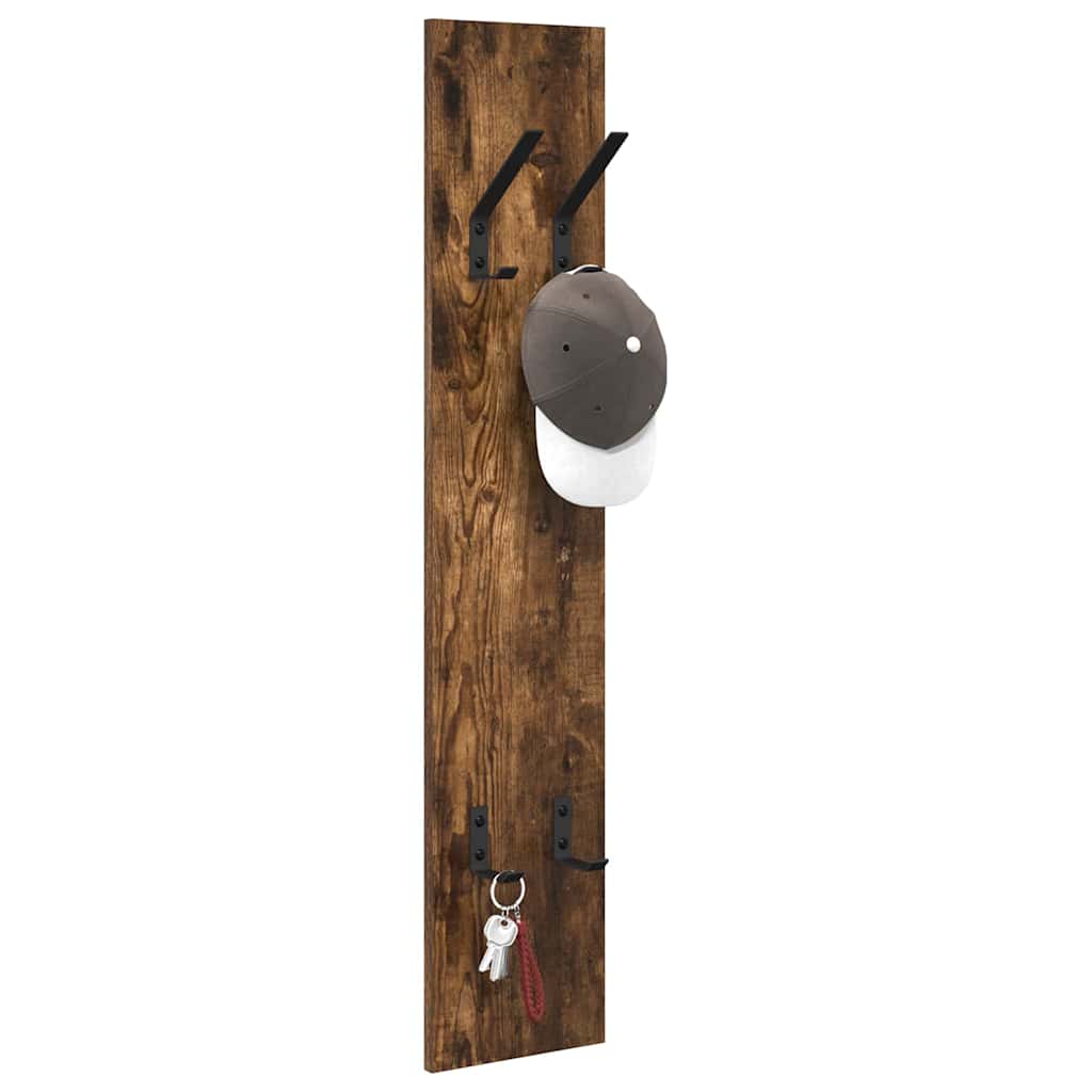 Wall-Mounted Coat Rack Smoked Oak 20 x 1.5 x 100 cm