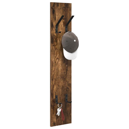 Wall-Mounted Coat Rack Smoked Oak 20 x 1.5 x 100 cm