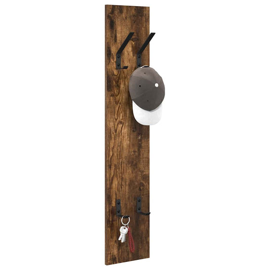 Wall-Mounted Coat Rack Smoked Oak 20 x 1.5 x 100 cm